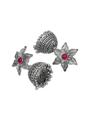 silver brass jhumka earring - 17533719 - Standard Image - 3