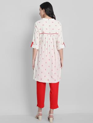 off-white a-line kurta - 17534073 - Standard Image - 3