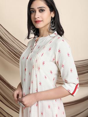 off-white a-line kurta - 17534073 - Standard Image - 5
