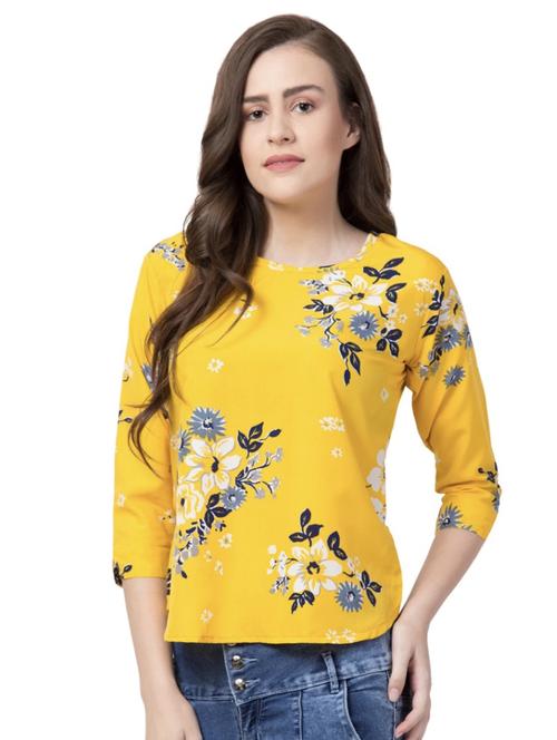 round neck floral top - 17534099 - Standard Image - 1
