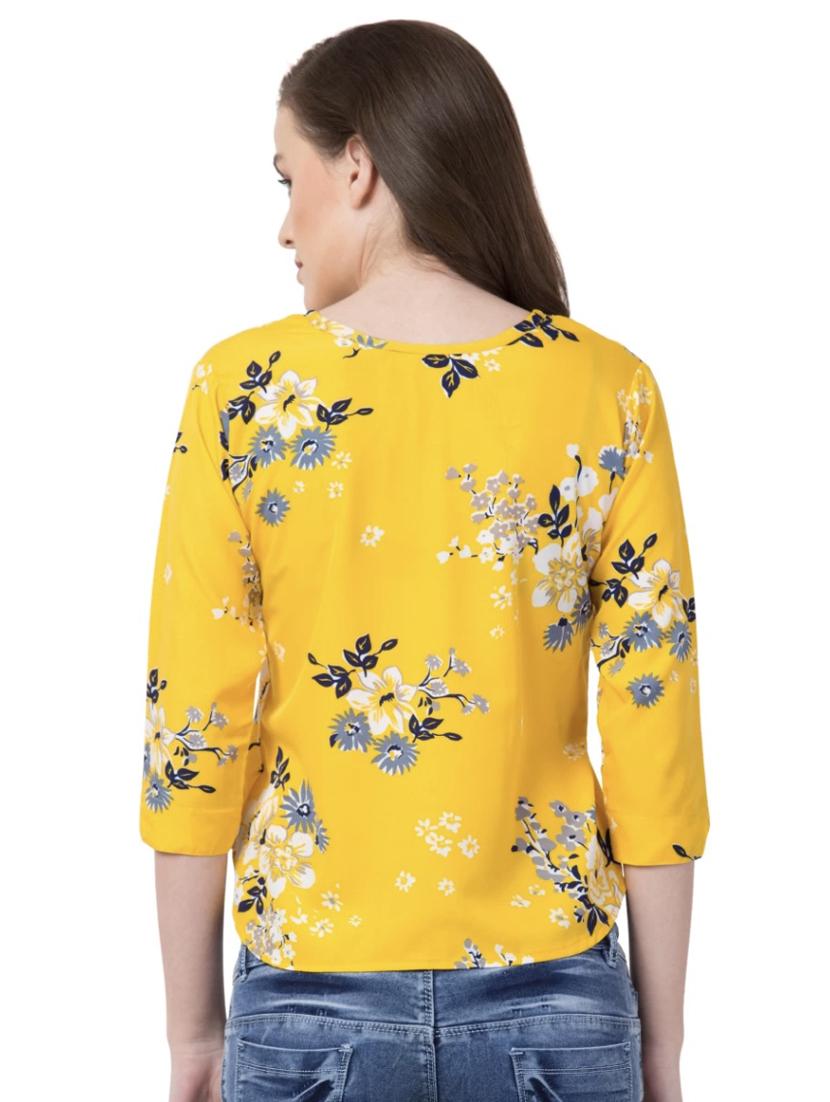 round neck floral top - 17534099 - Zoom Image - 3