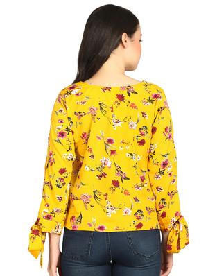 tie knot sleeved floral top - 17534108 - Standard Image - 3