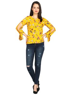 tie knot sleeved floral top - 17534108 - Standard Image - 4