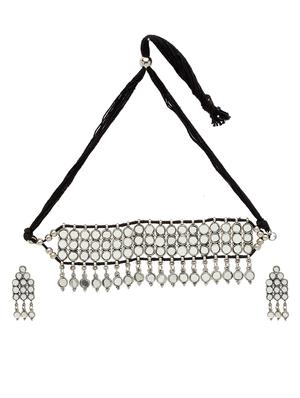 silver brass necklaces and earring - 17534170 - Standard Image - 2