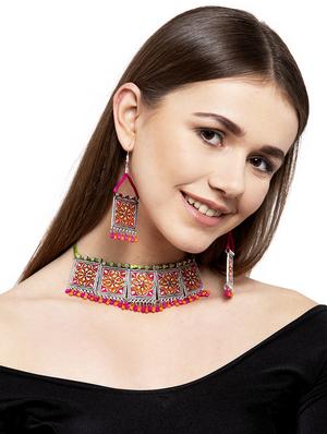silver brass necklaces and earring - 17534174 - Standard Image - 5