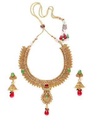 gold plated necklaces and earring - 17534186 - Standard Image - 2