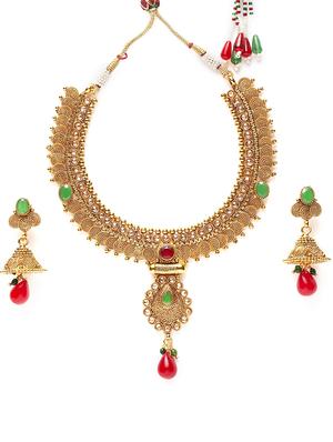 gold plated necklaces and earring - 17534186 - Standard Image - 3