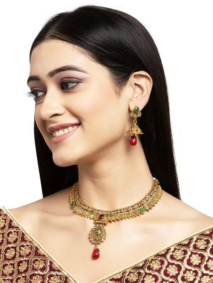 gold plated necklaces and earring - 17534186 - Standard Image - 6