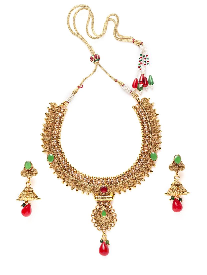 gold plated necklaces and earring - 17534186 - Zoom Image - 2