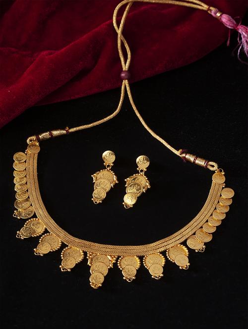 gold plated necklaces and earring - 17534190 - Standard Image - 1