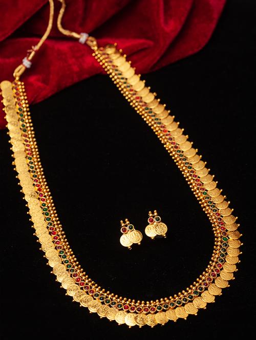 gold plated necklaces and earring - 17534193 - Standard Image - 1