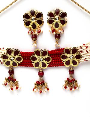 gold brass necklaces and earring - 17534202 - Standard Image - 3