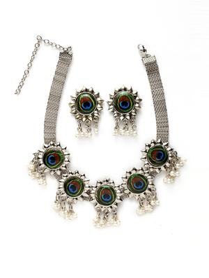 silver brass necklaces and earring - 17534206 - Standard Image - 2