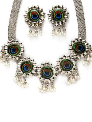 silver brass necklaces and earring - 17534206 - Standard Image - 3