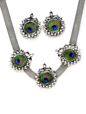 silver brass necklaces and earring - 17534208 - Standard Image - 3
