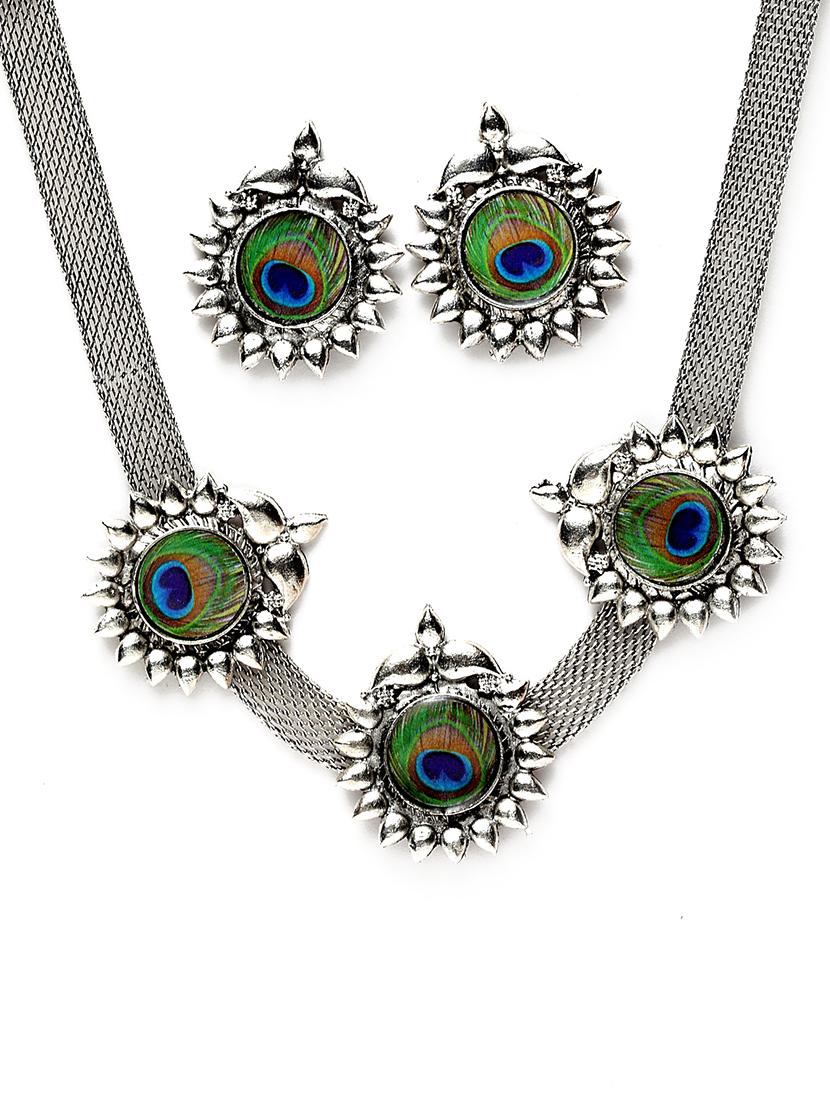 silver brass necklaces and earring - 17534208 - Zoom Image - 3