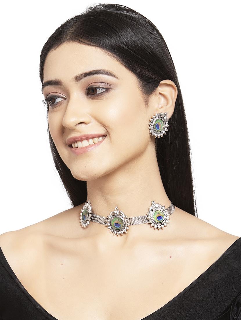 silver brass necklaces and earring - 17534208 - Zoom Image - 6