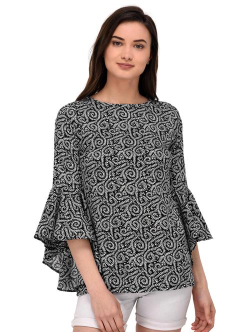 bell sleeved printed top - 17534217 - Very Small Image - 1
