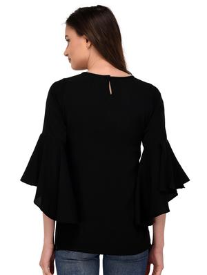bell sleeved solid top - 17534218 - Standard Image - 4