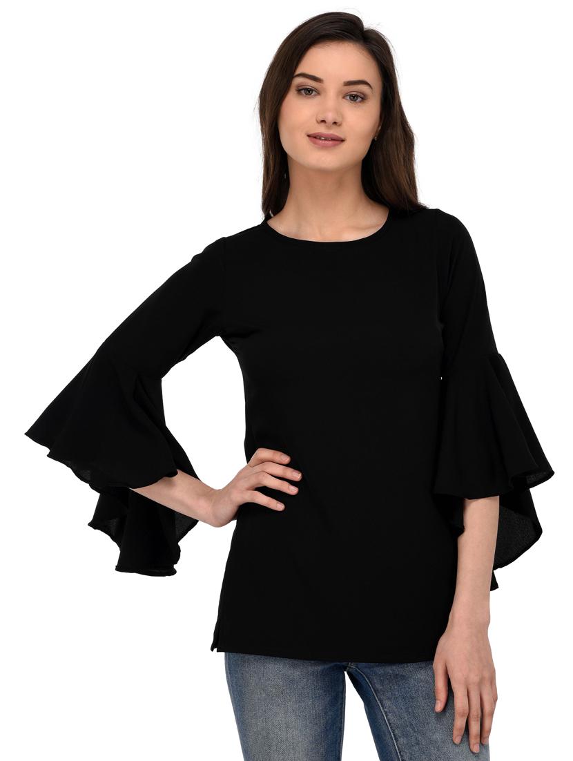 bell sleeved solid top - 17534218 - Zoom Image - 1