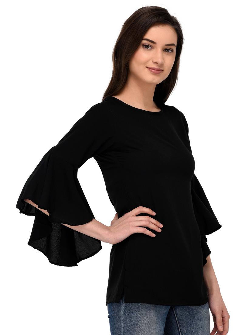 bell sleeved solid top - 17534218 - Zoom Image - 3