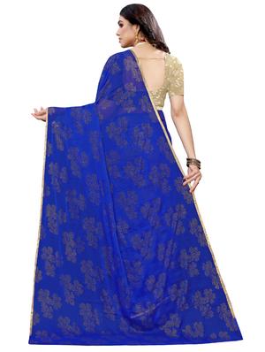 lace bordered saree with blouse - 17534281 - Standard Image - 2