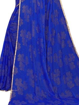 lace bordered saree with blouse - 17534281 - Standard Image - 3