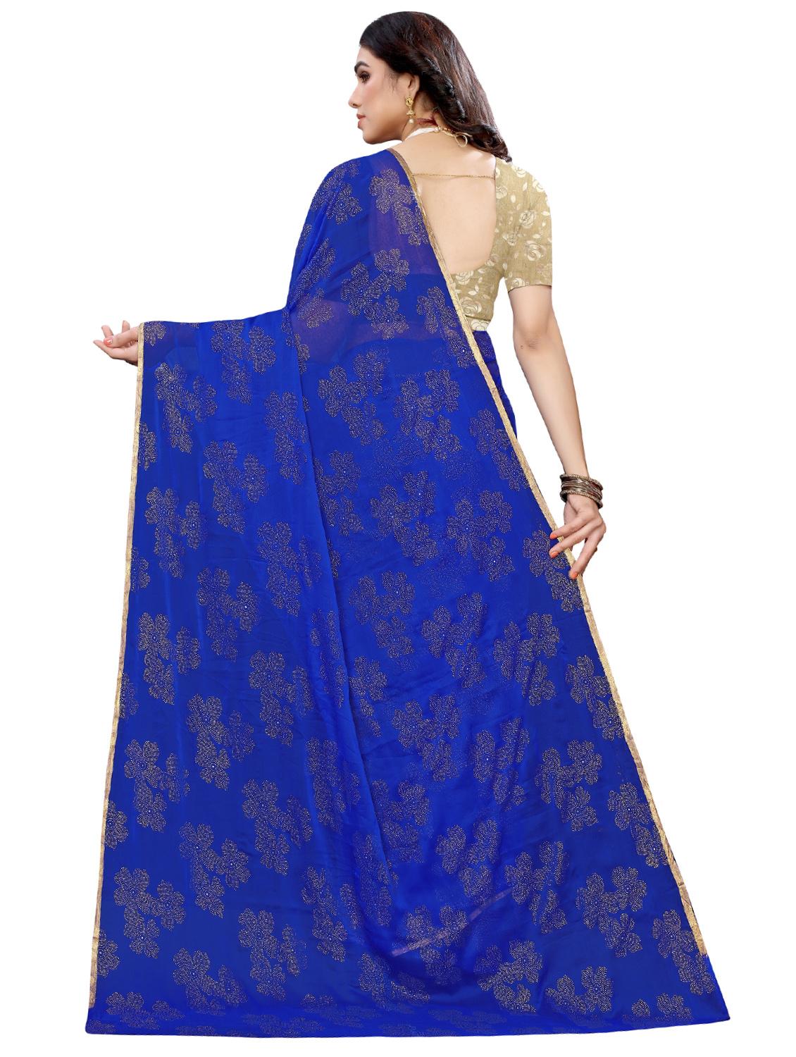 lace bordered saree with blouse - 17534281 - Zoom Image - 2