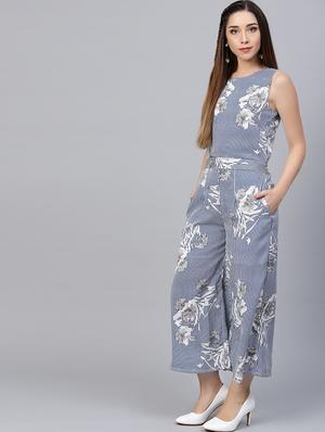 striped full leg jumpsuit - 17534588 - Standard Image - 2