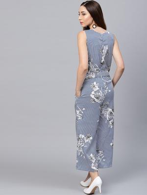 striped full leg jumpsuit - 17534588 - Standard Image - 3