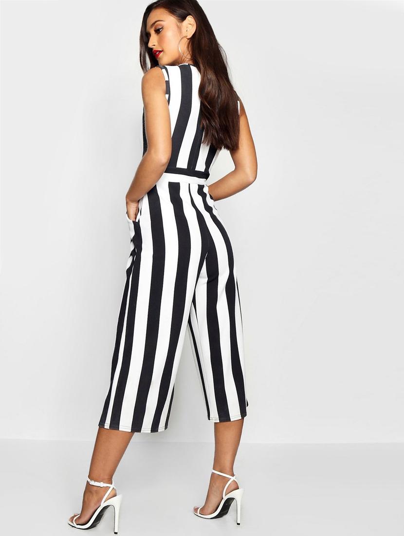 round neck striped jumpsuit - 17534593 - Zoom Image - 2