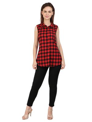 curved hem checkered top - 17534706 - Standard Image - 4