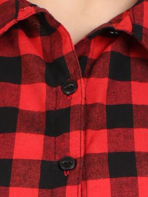 curved hem checkered top - 17534706 - Standard Image - 5