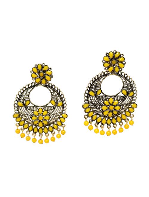 yellow gold plated chandballi earring - 17534741 - Standard Image - 1