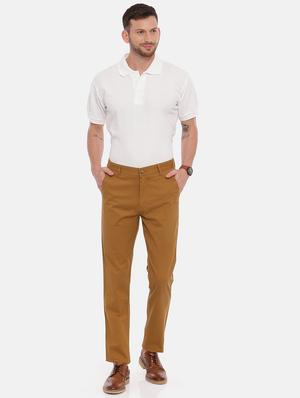 brown solid chinos - 17534747 - Standard Image - 4