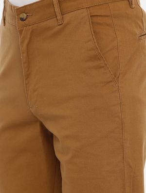 brown solid chinos - 17534747 - Standard Image - 5