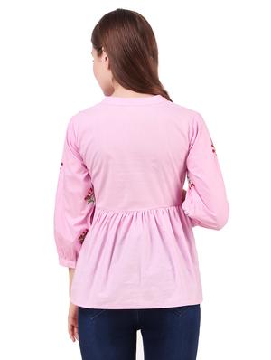 pink cotton regular top - 17534766 - Standard Image - 3