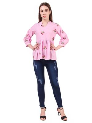 pink cotton regular top - 17534766 - Standard Image - 4