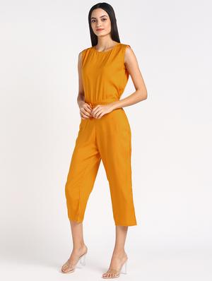 tie front 3/4 jumpsuit - 17534816 - Standard Image - 2