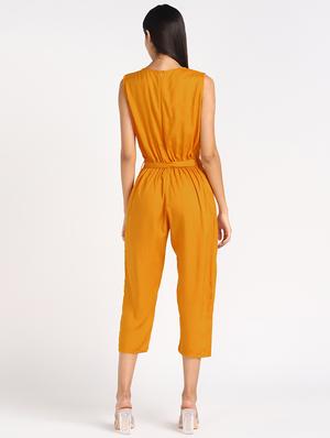 tie front 3/4 jumpsuit - 17534816 - Standard Image - 3