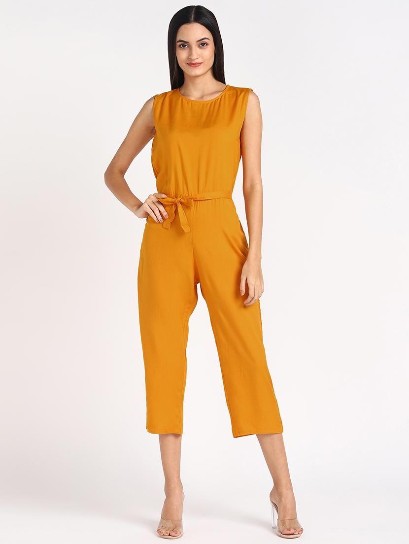 tie front 3/4 jumpsuit - 17534816 - Zoom Image - 1