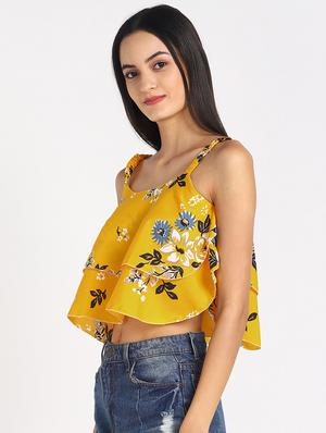 square neck floral top - 17534829 - Standard Image - 2