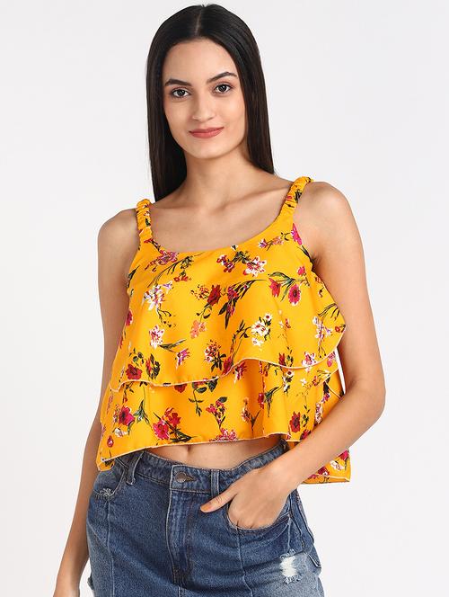 square neck floral top - 17534830 - Standard Image - 1