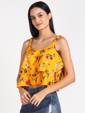 square neck floral top - 17534830 - Standard Image - 2