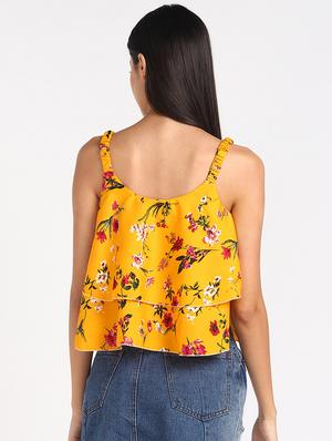 square neck floral top - 17534830 - Standard Image - 3