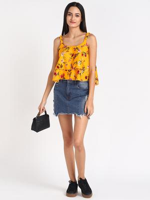 square neck floral top - 17534830 - Standard Image - 4