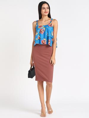 square neck floral top - 17534834 - Standard Image - 4