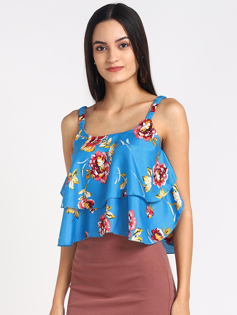 square neck floral top - 17534834 - Zoom Image - 2