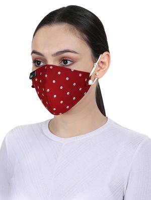 red rayon anti-pollution women mask - 17534962 - Standard Image - 3