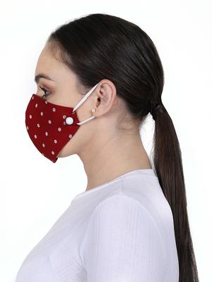 red rayon anti-pollution women mask - 17534962 - Standard Image - 4